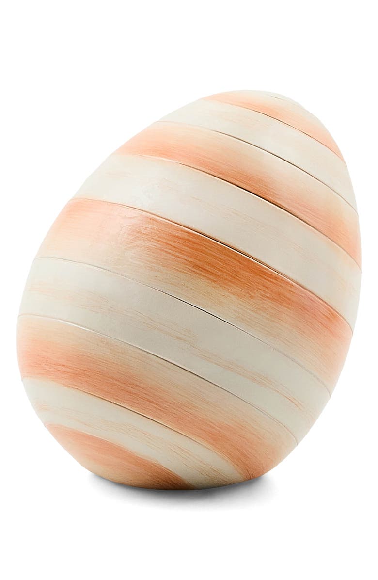 MACKENZIE CHILDS Coral Stripe Mini Egg, Main, color, Orange