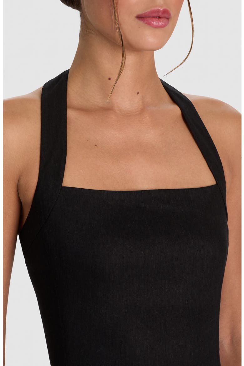 Fiona Crop Halter Top, Alternate, color, BLACK