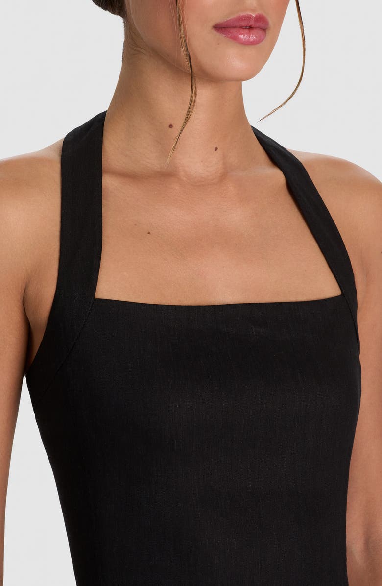 Alice + Olivia Fiona Crop Halter Top, Alternate, color, Black