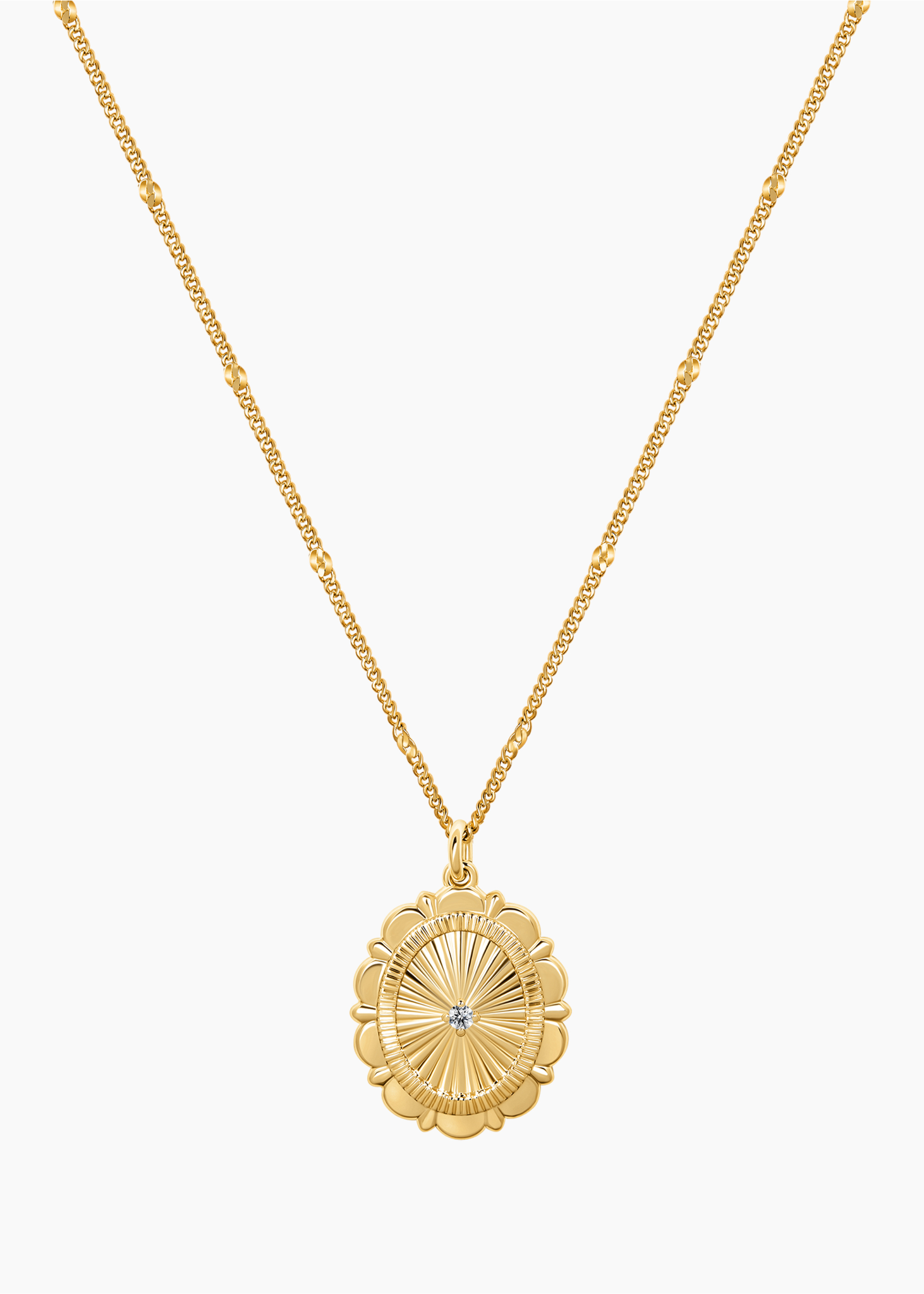 Electric Picks xSarah & Hollie Passport Pendant Necklace in Gold 