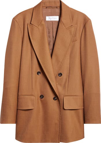 Max Mara Palanca Double Breasted Wool & Mohair Blend Blazer