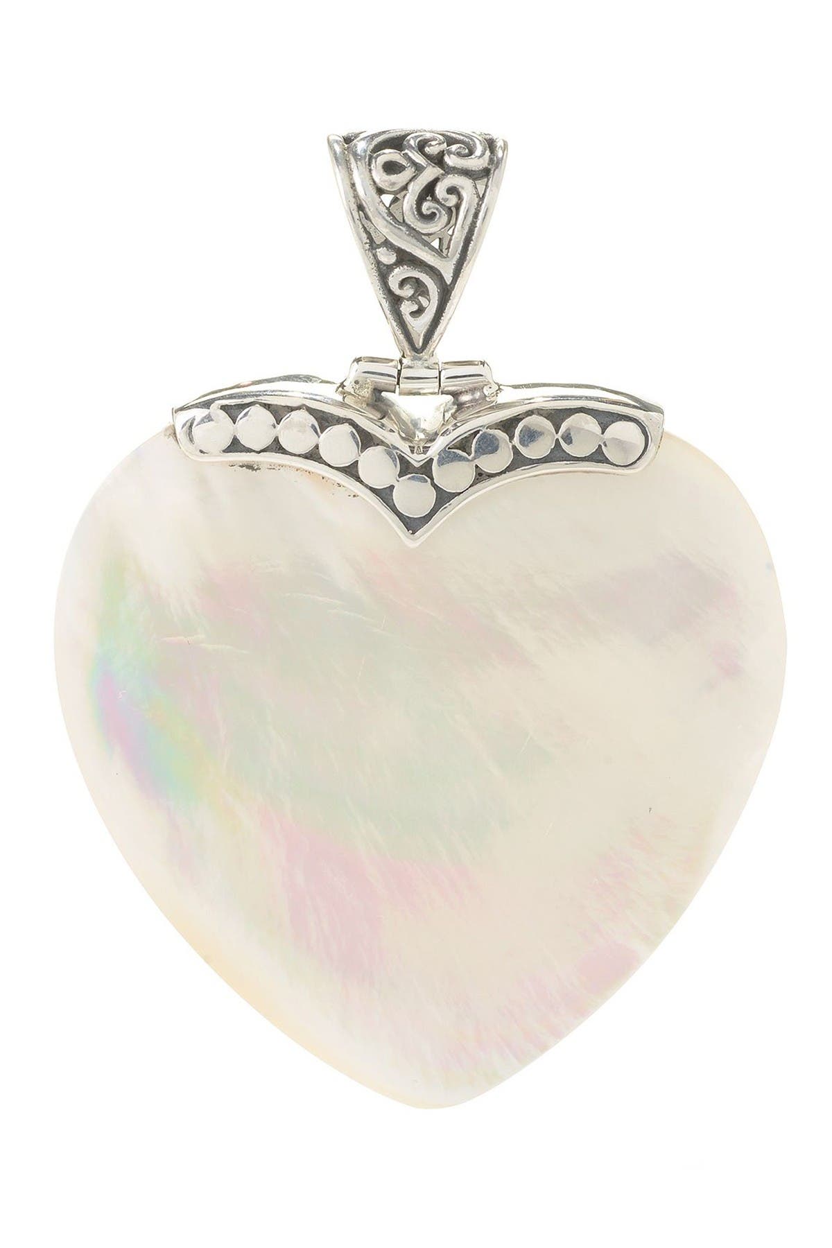 SAMUEL B. Sterling Silver Mother of Pearl Heart Pendant
