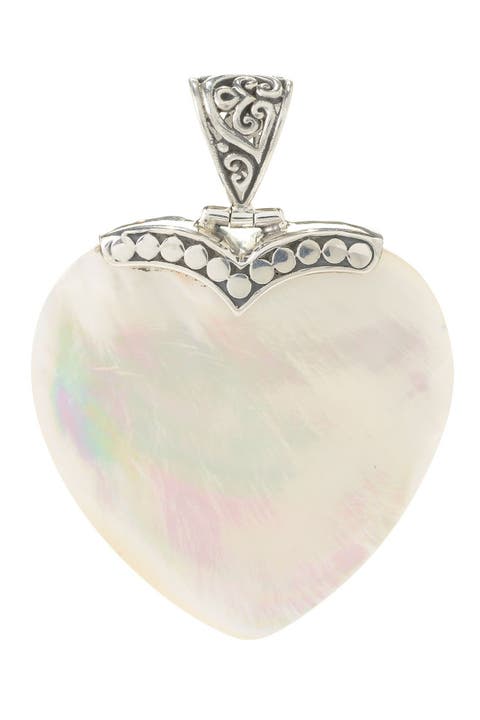 Sterling Silver Mother of Pearl Heart Pendant