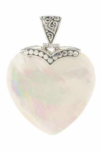 SAMUEL B. Sterling Silver Mother of Pearl Heart Pendant