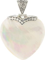 SAMUEL B. Sterling Silver Mother of Pearl Heart Pendant