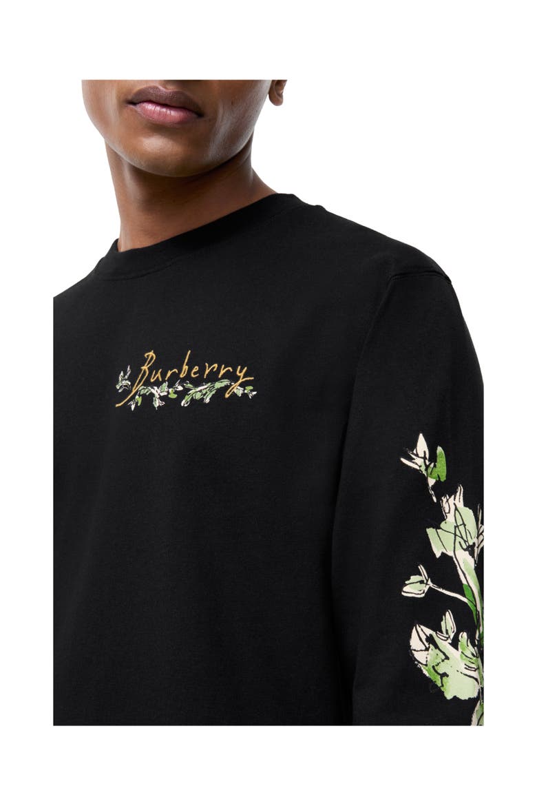 Long-sleeve Brave Little Tree Cotton T-shirt, Alternate, color, Black