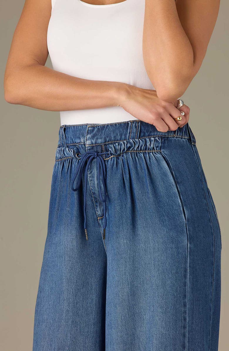 Wit & Wisdom Ultra Skyrise Drawstring Waist Wide Leg Jeans, Alternate, color, Mid Blue
