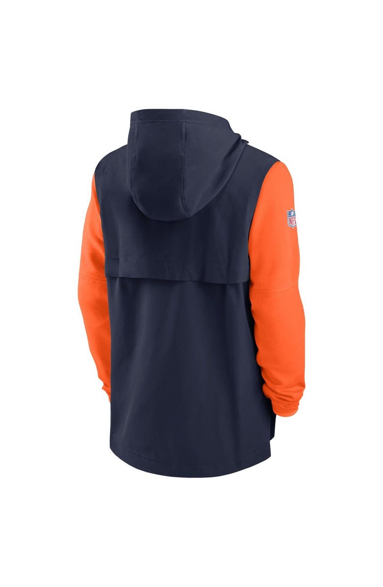 Nike Men's Nike Navy/Orange Denver Broncos Sideline Player Quarter-Zip Hoodie, Alternate, color, 