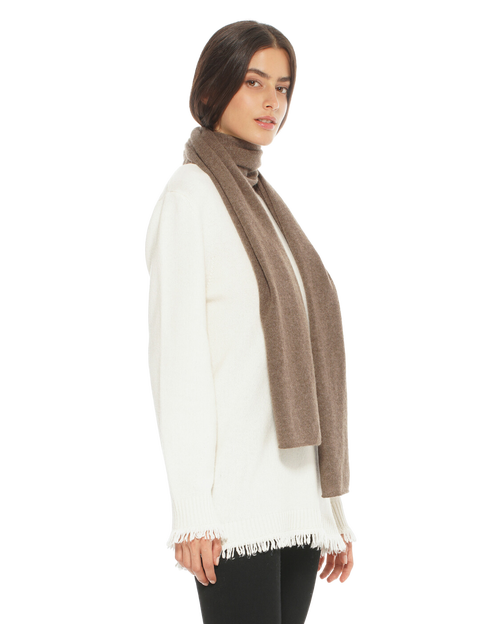 Monticelli Cashmere Pure Cashmere Maxi Wide Scarf In Brown