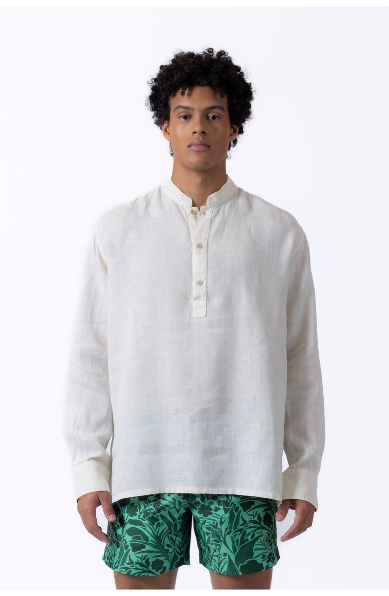 PRINCE & BOND Edward Linen Polo, Main, color, Off White