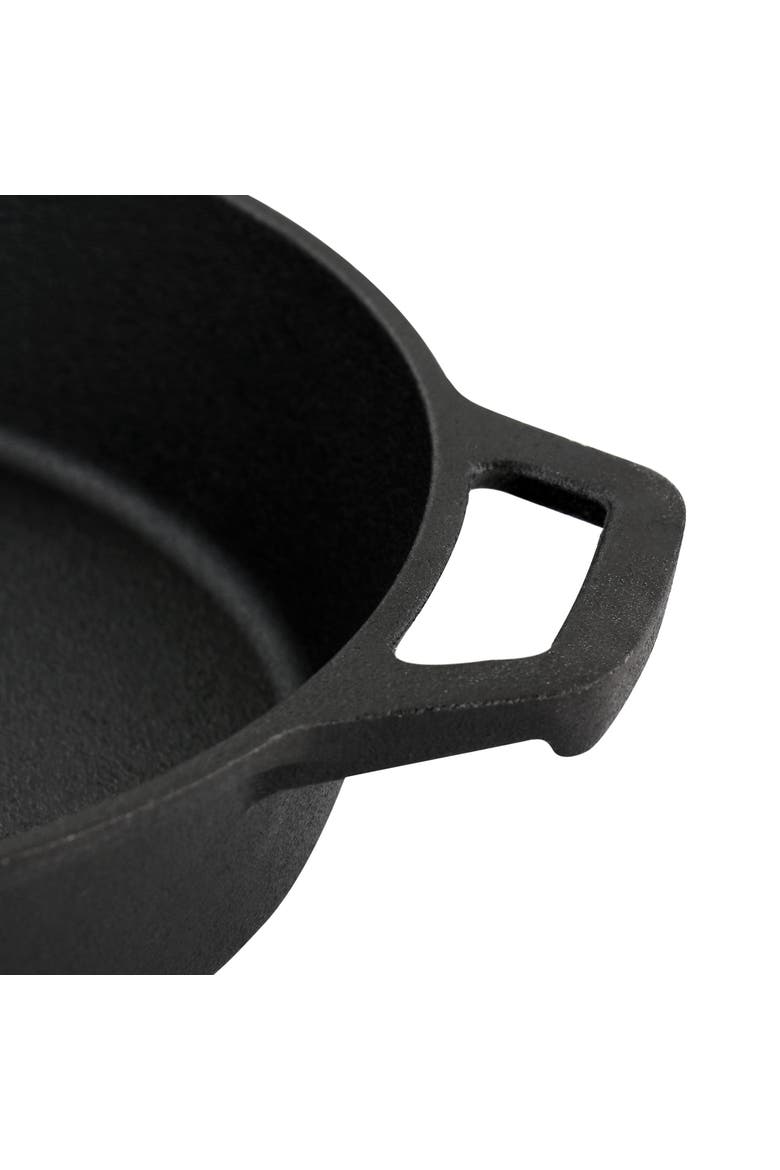 10 Inch Round Preseasoned Cast Iron Frying Pan with Handle, Alternate, color, Black