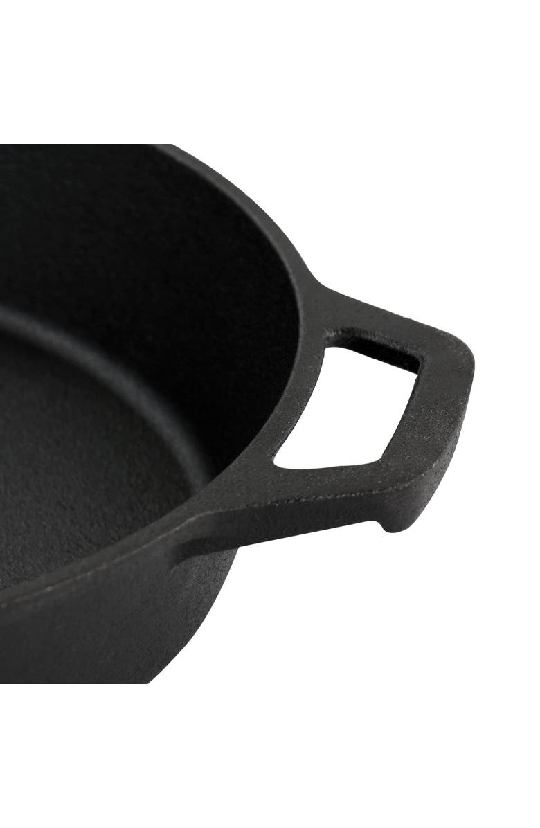 Megachef 10 Inch Round Preseasoned Cast Iron Frying Pan with Handle, Alternate, color, Black