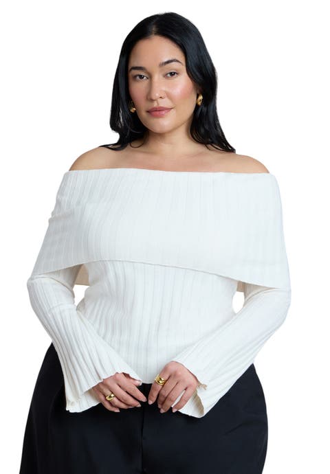 Off The Shoulder Ribbed Sweater