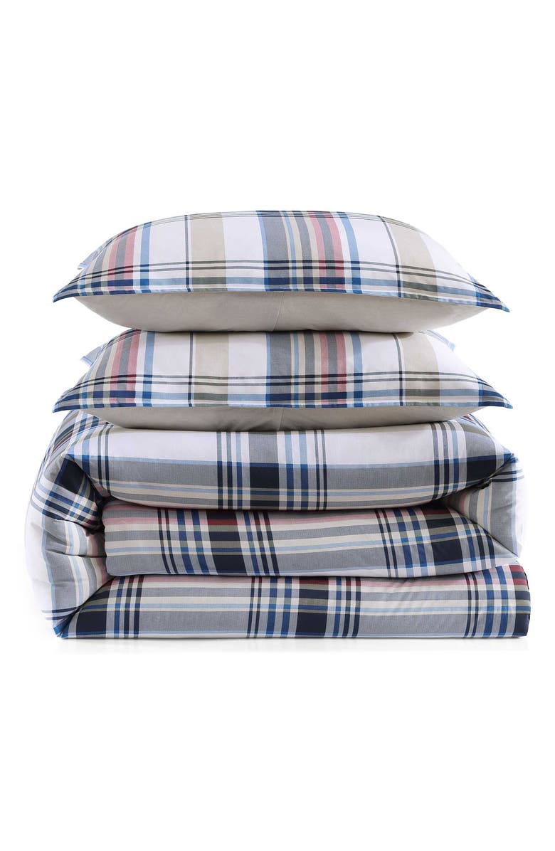 Tommy Hilfiger Waterbury Plaid Comforter & Sham Set, Main, color, Medium / Dark Blue