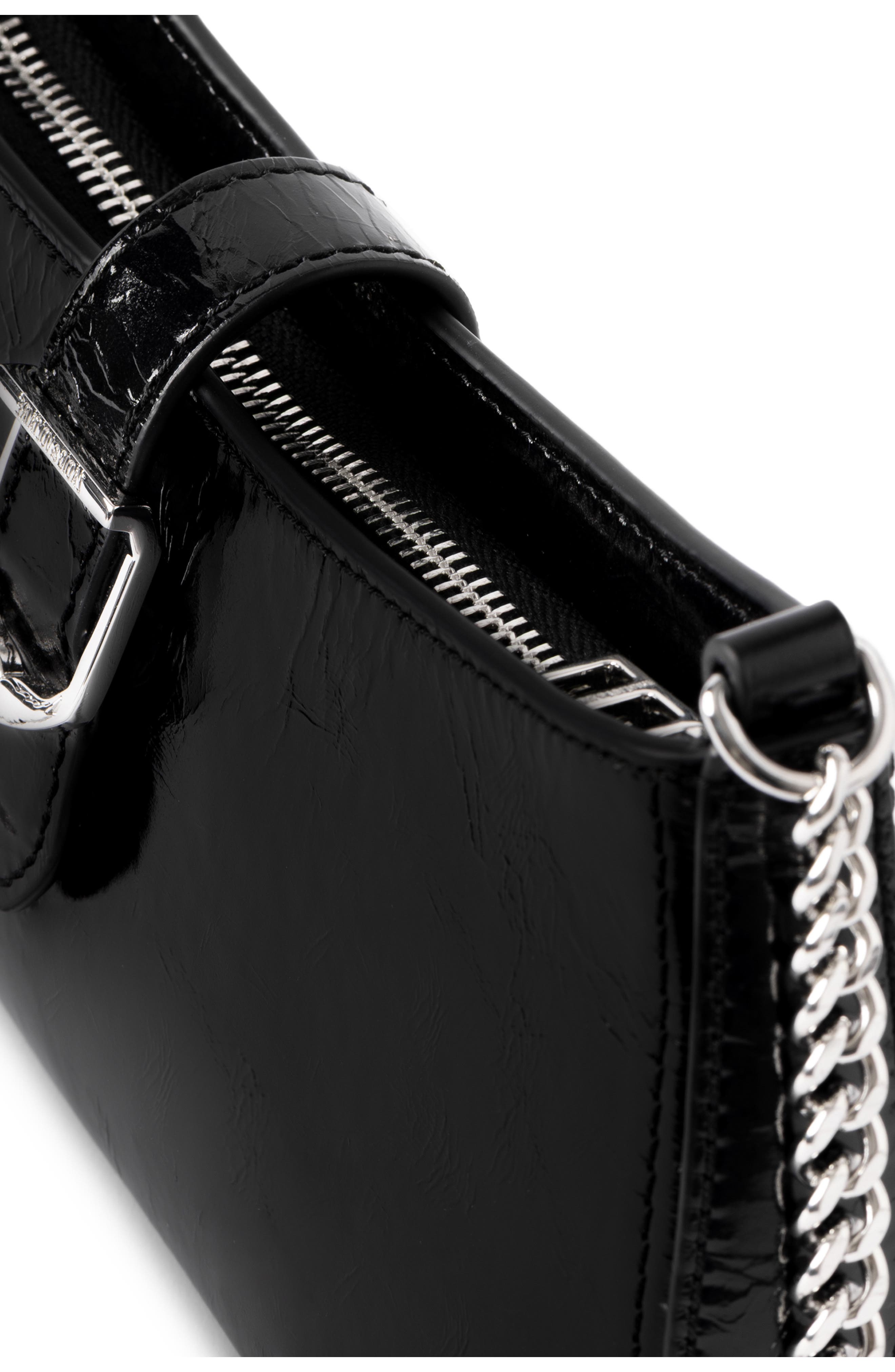 Zadig & Voltaire Janis Leather Shoulder Bag, Alternate, color, Black