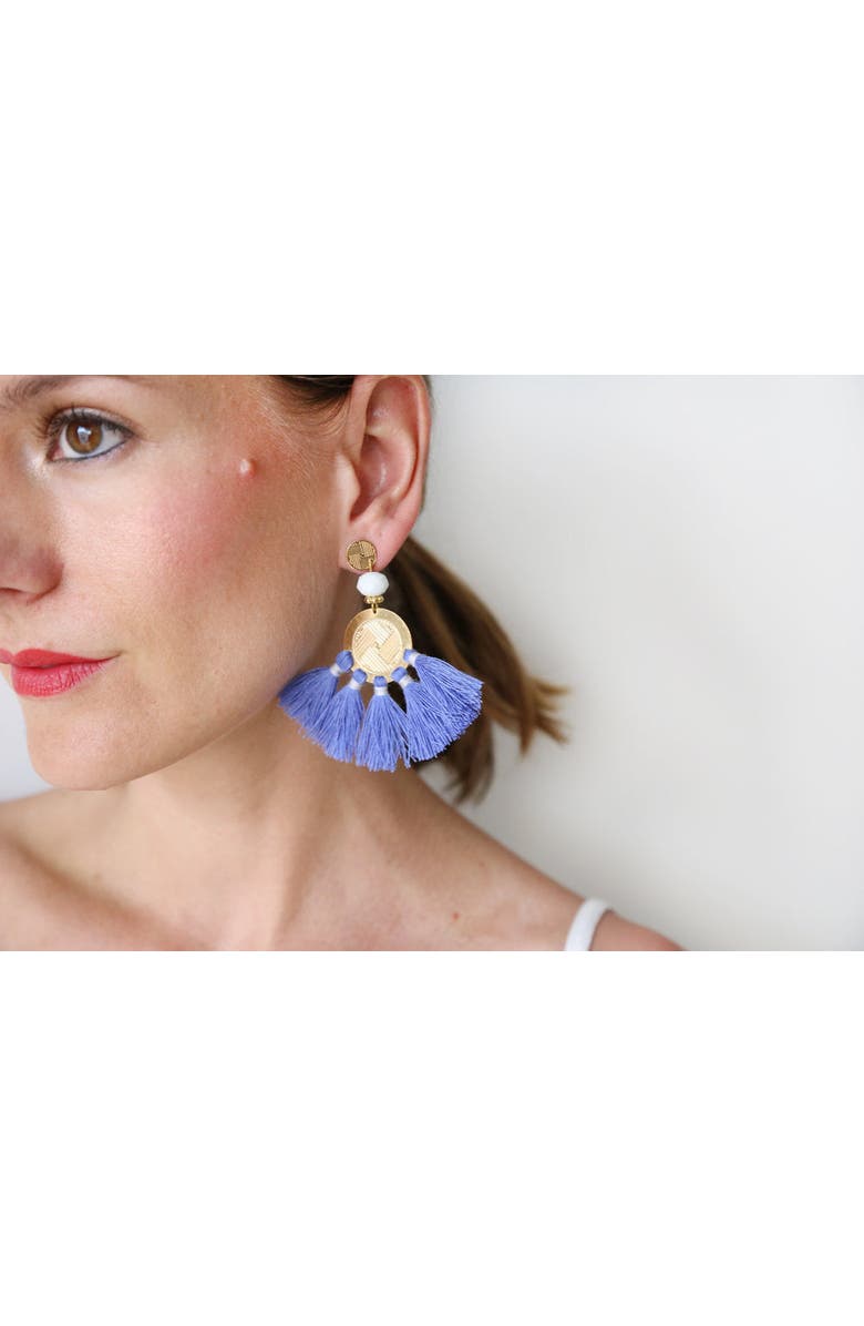 Fosterie Sol Tassel Earring, Alternate, color, Periwinkle