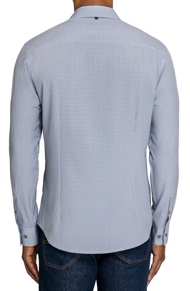 W.R.K Slim Fit Circle Geo Performance Button-Up Shirt, Alternate, color, White/ Blue