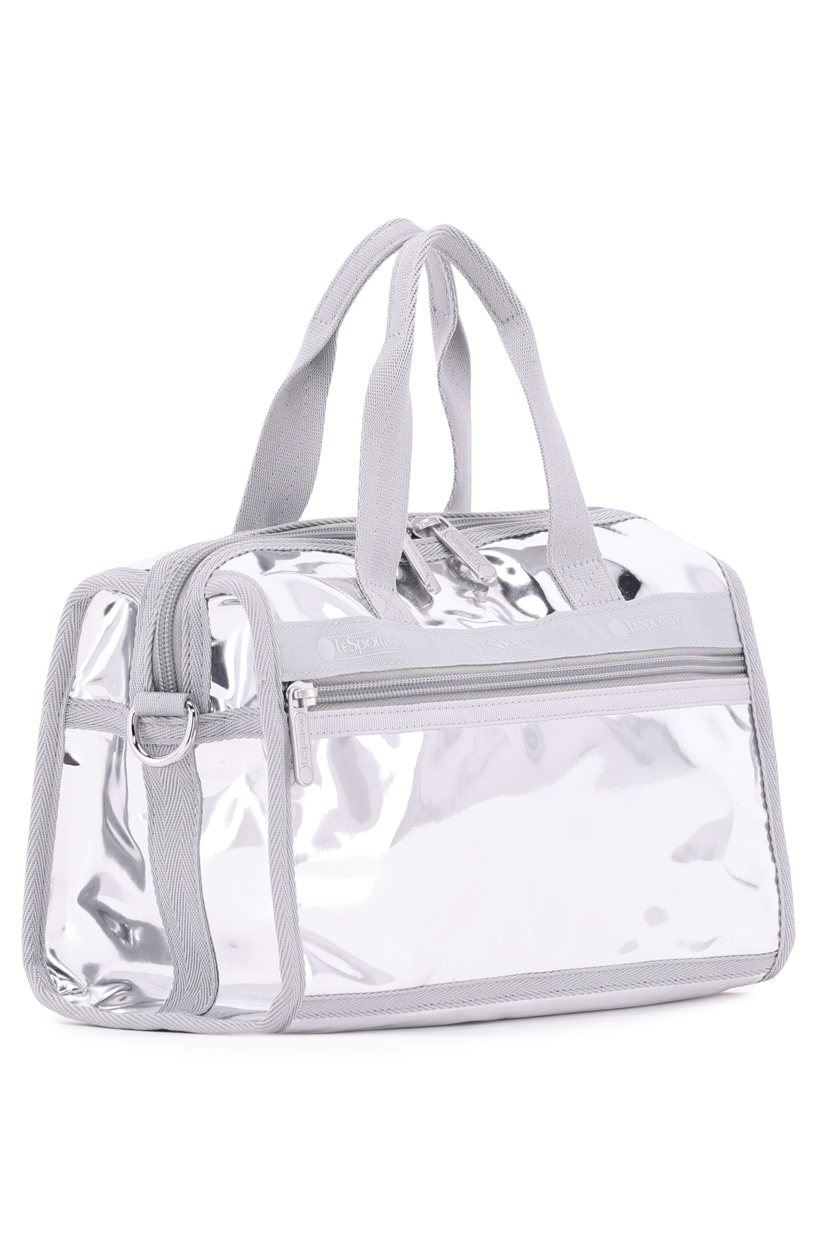 Mir Mini Metallic Duffle Bag, Alternate, color, SILVER SPECCHIO
