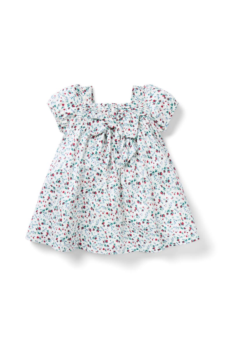 Baby Ditsy Floral Puff Sleeve Dress, Alternate, color, White