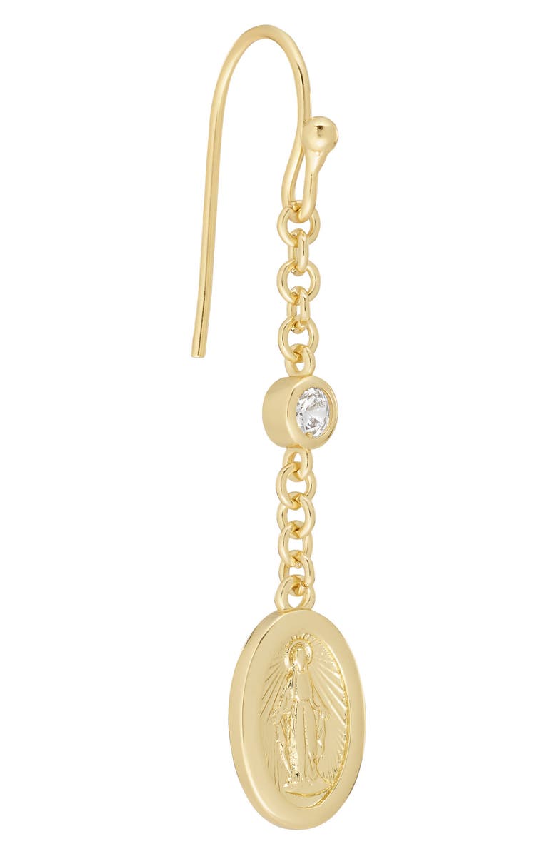 ATHRA LUXE Virgin Mary Drop Earrings, Alternate, color, Gold