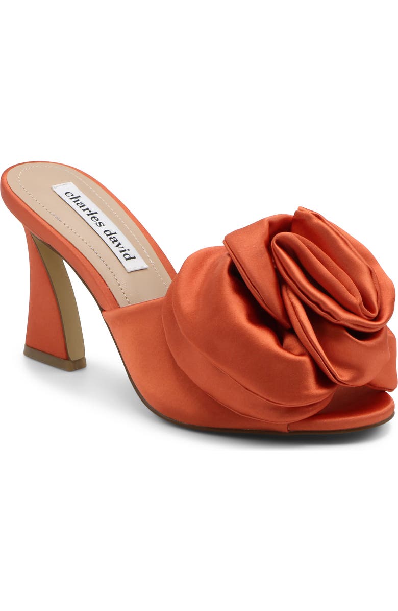 Charles David Kimchi Floral Satin Sandal, Main, color, Orange