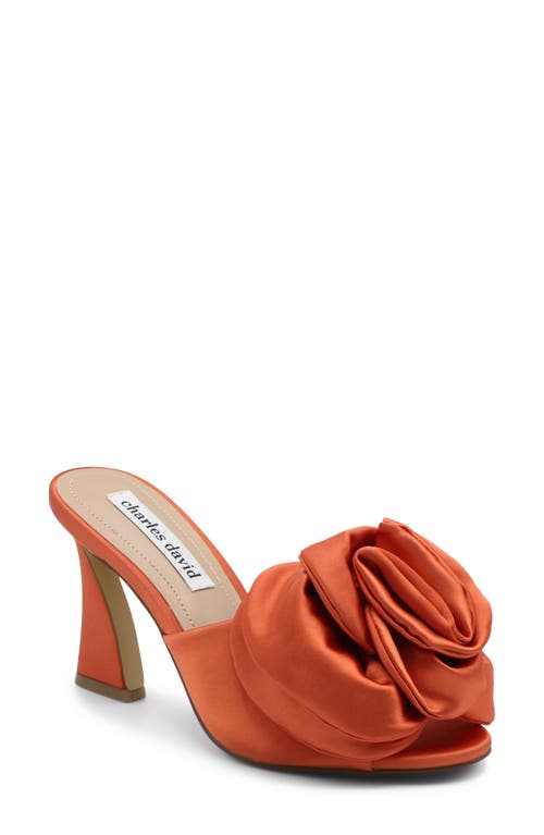 Charles David Kimchi Floral Satin Sandal In Orange