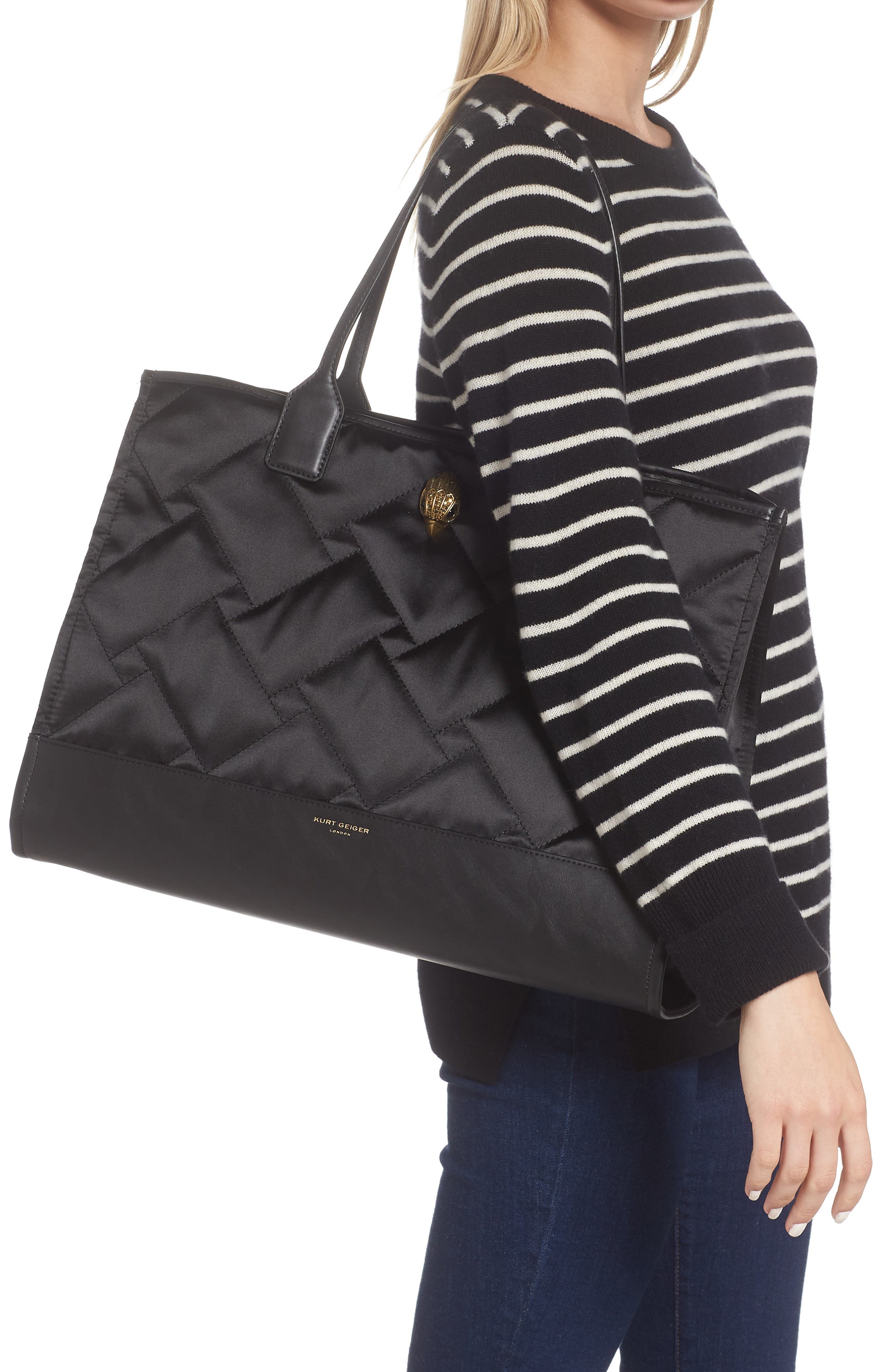 Kurt Geiger London Quilted Shopper Bag, Alternate, color, 