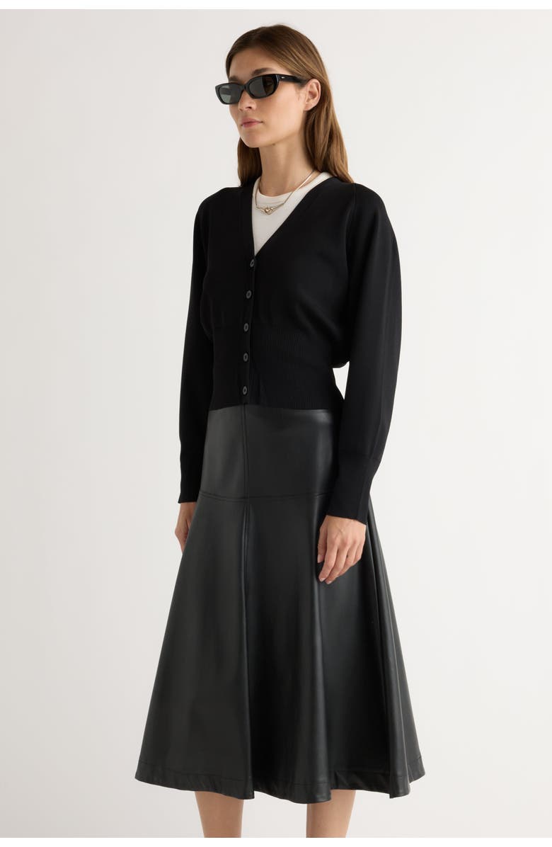 Modern Citizen Carson Button-Front Cardigan, Alternate, color, Black