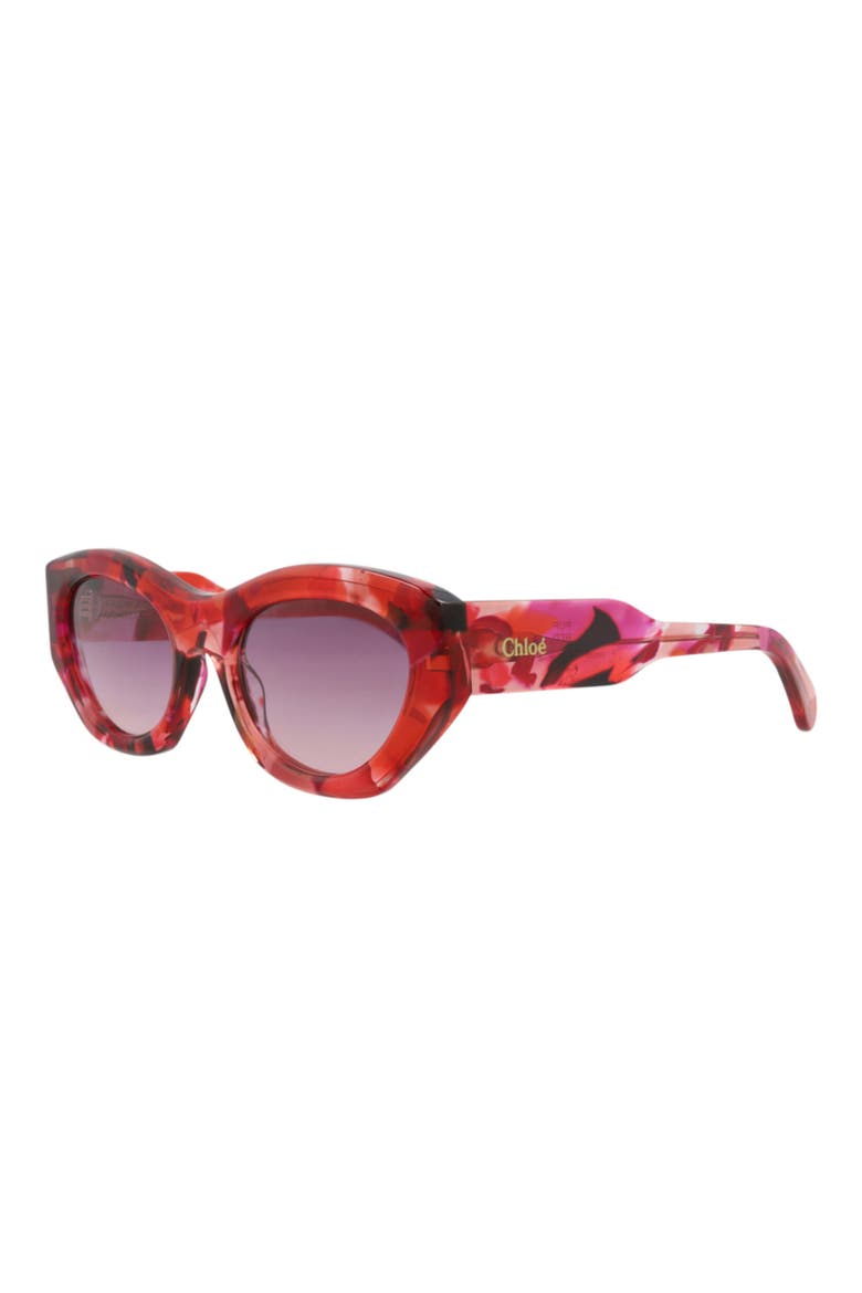 Novelty 52mm Cat Eye Sunglasses, Alternate, color, RED RED VIOLET