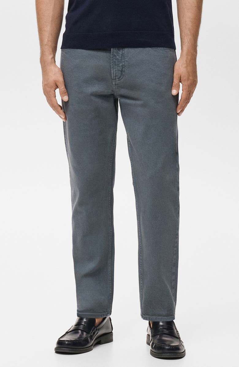 MANGO Ben Tapered Jeans, Main, color, Dark Grey
