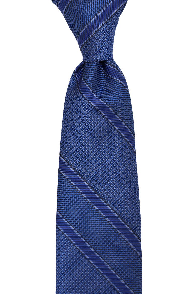 Textured Stripe Tie, Alternate, color, BLACK/ ROYAL