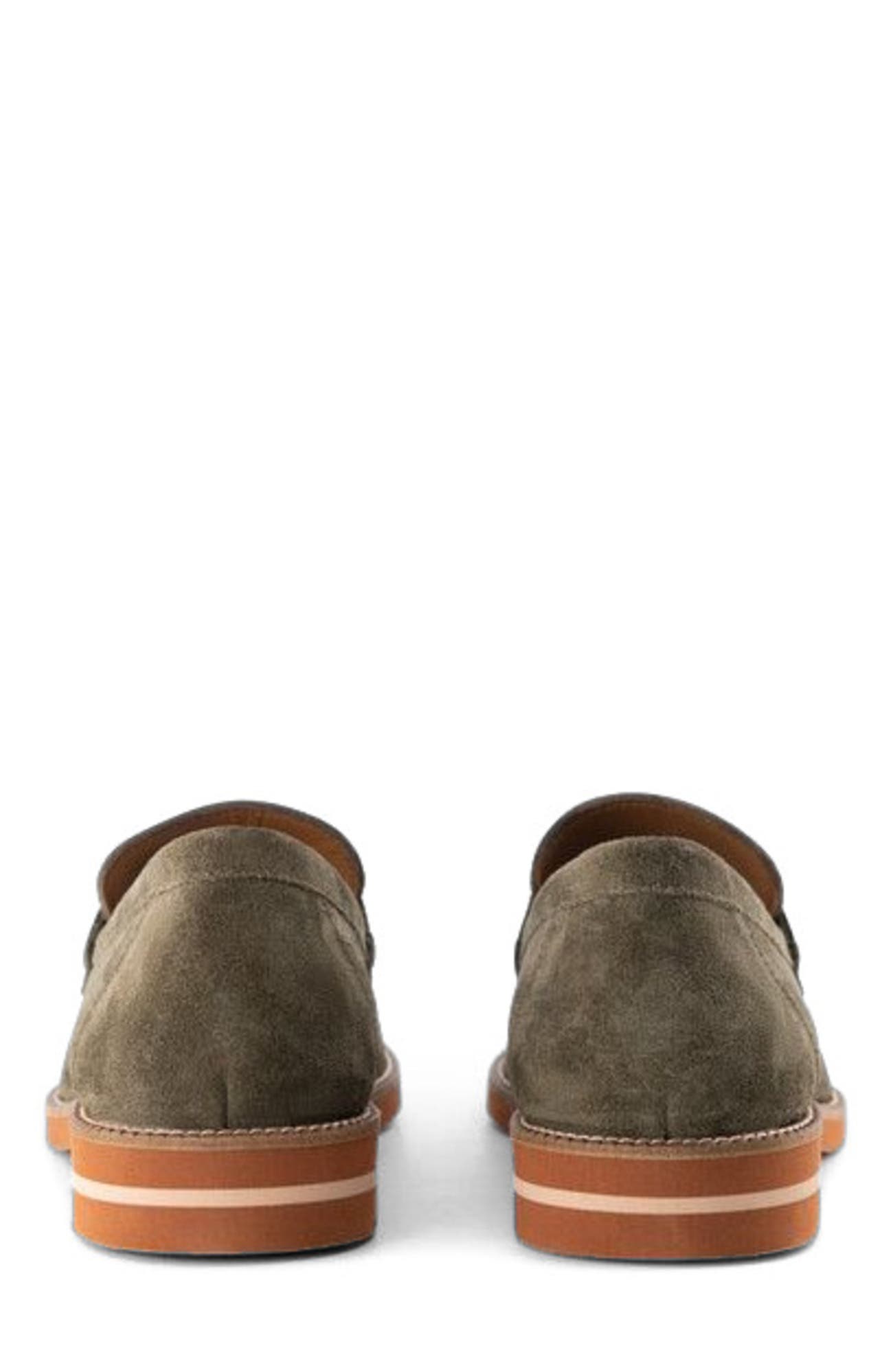 Brighton Penny Loafer, Alternate, color, Olive Suede