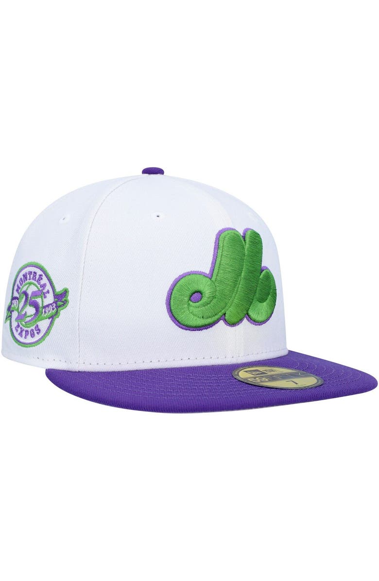 New Era Men's New Era White Montreal Expos 25th Anniversary Side Patch 59FIFTY Fitted Hat, Main, color, White