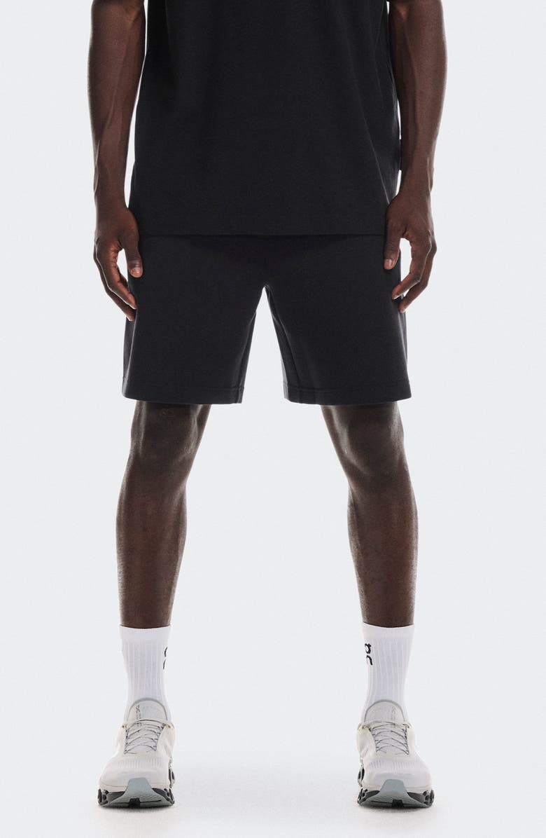 On Focus Stretch Running Shorts, Main, color, Black