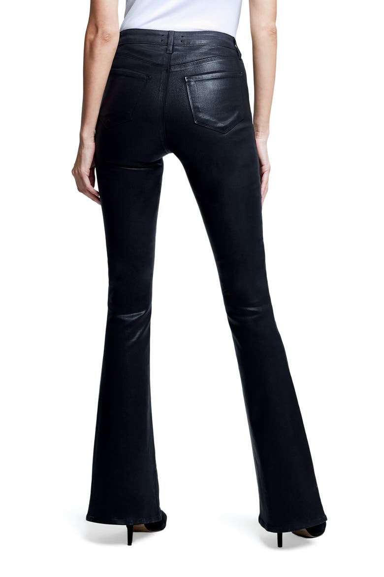 Marty Coated High Waist Flare Leg Jeans, Alternate, color, NOIR COATED