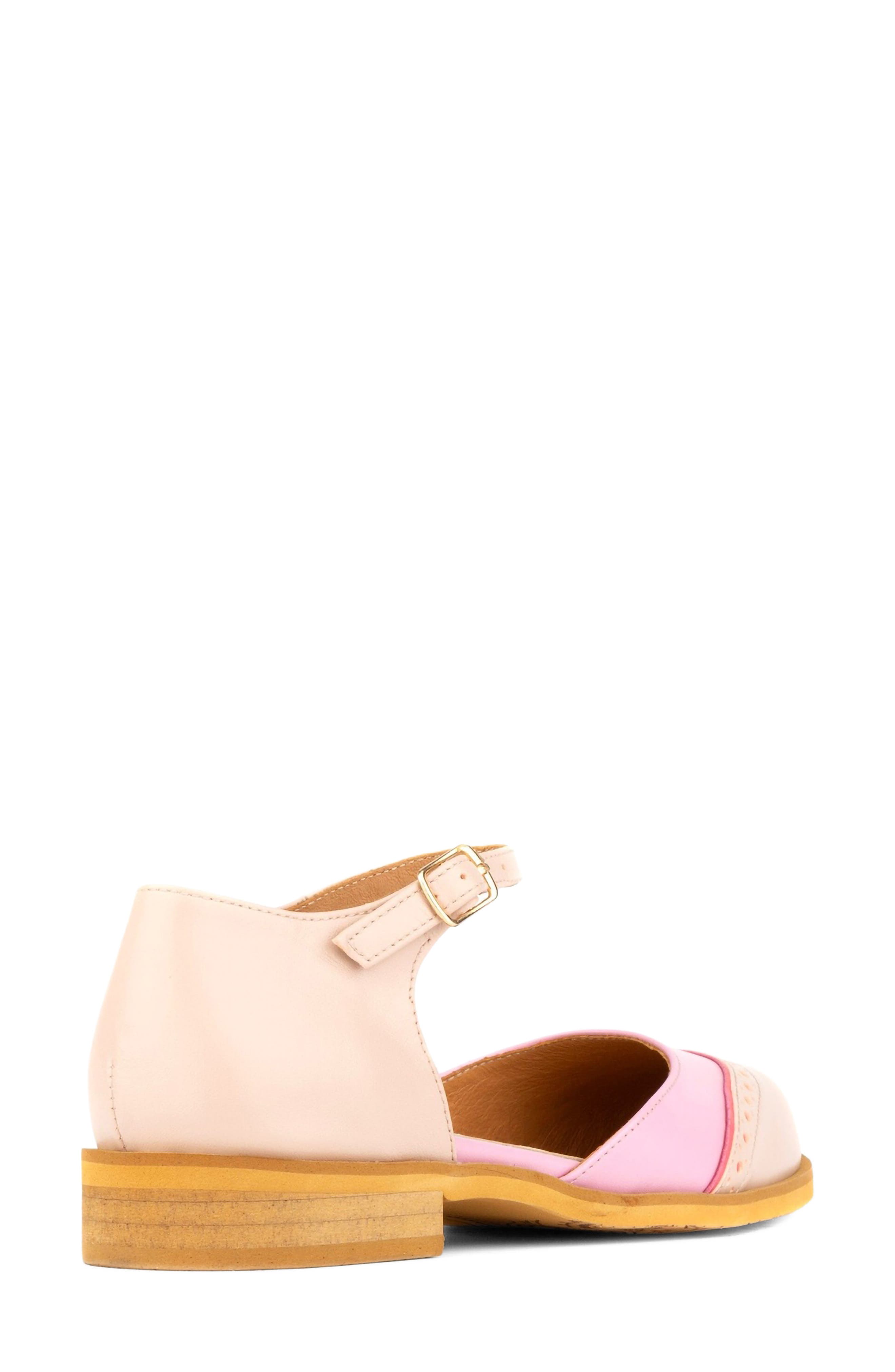 Gigot Ankle Strap Flat, Alternate, color, PINK