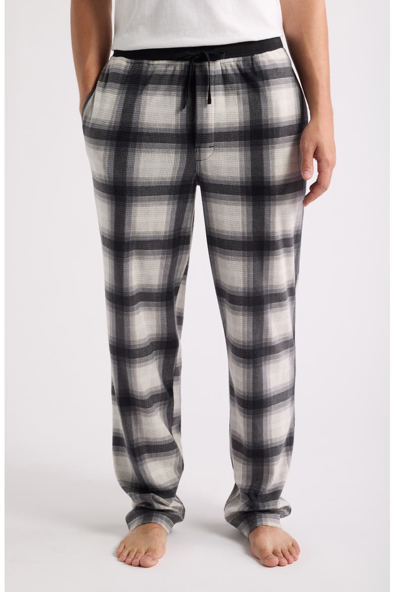 Textured Microfleece Lounge Pants, Main, color, BLACK