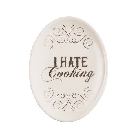 I Hate Cooking Cer Spoon Rest Ceramic White