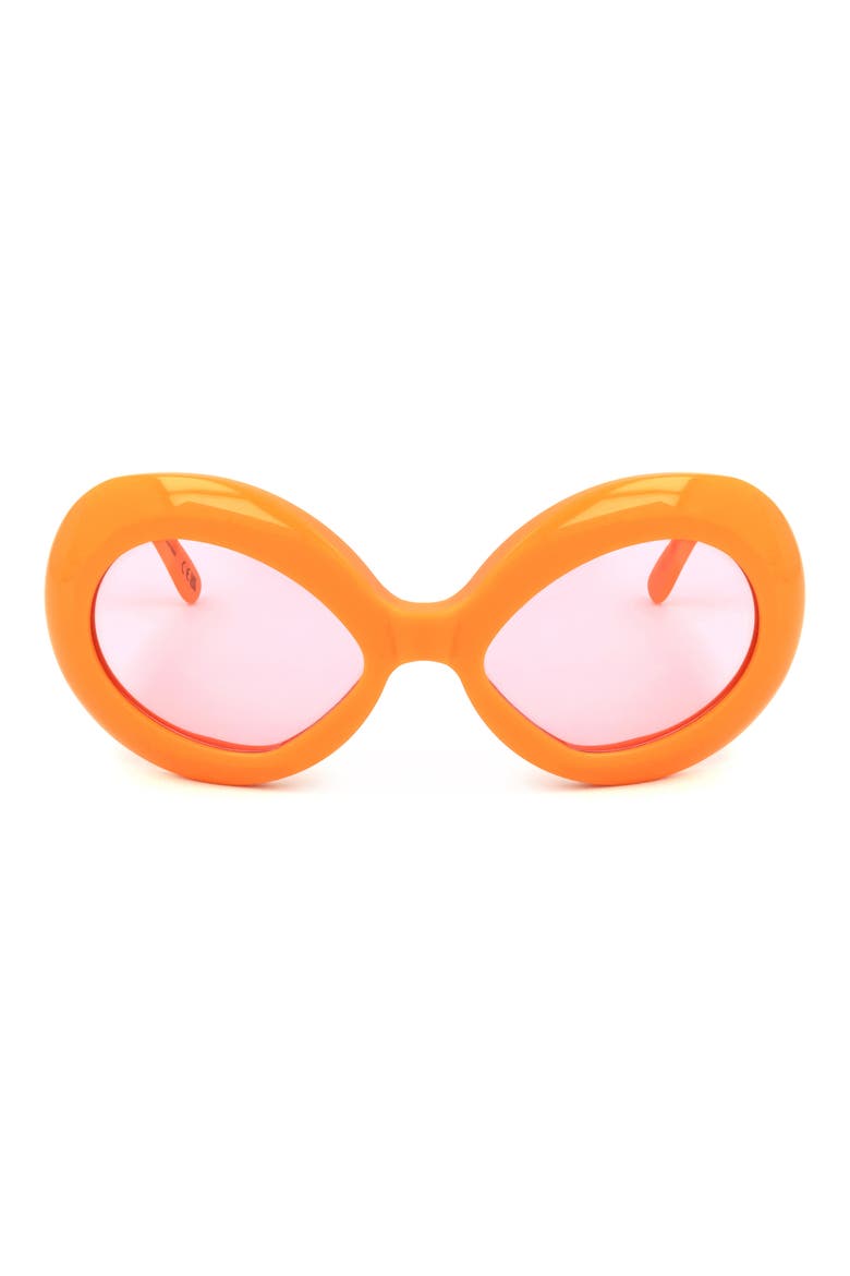 58mm Round Sunglasses, Main, color, ORANGE / TEAL