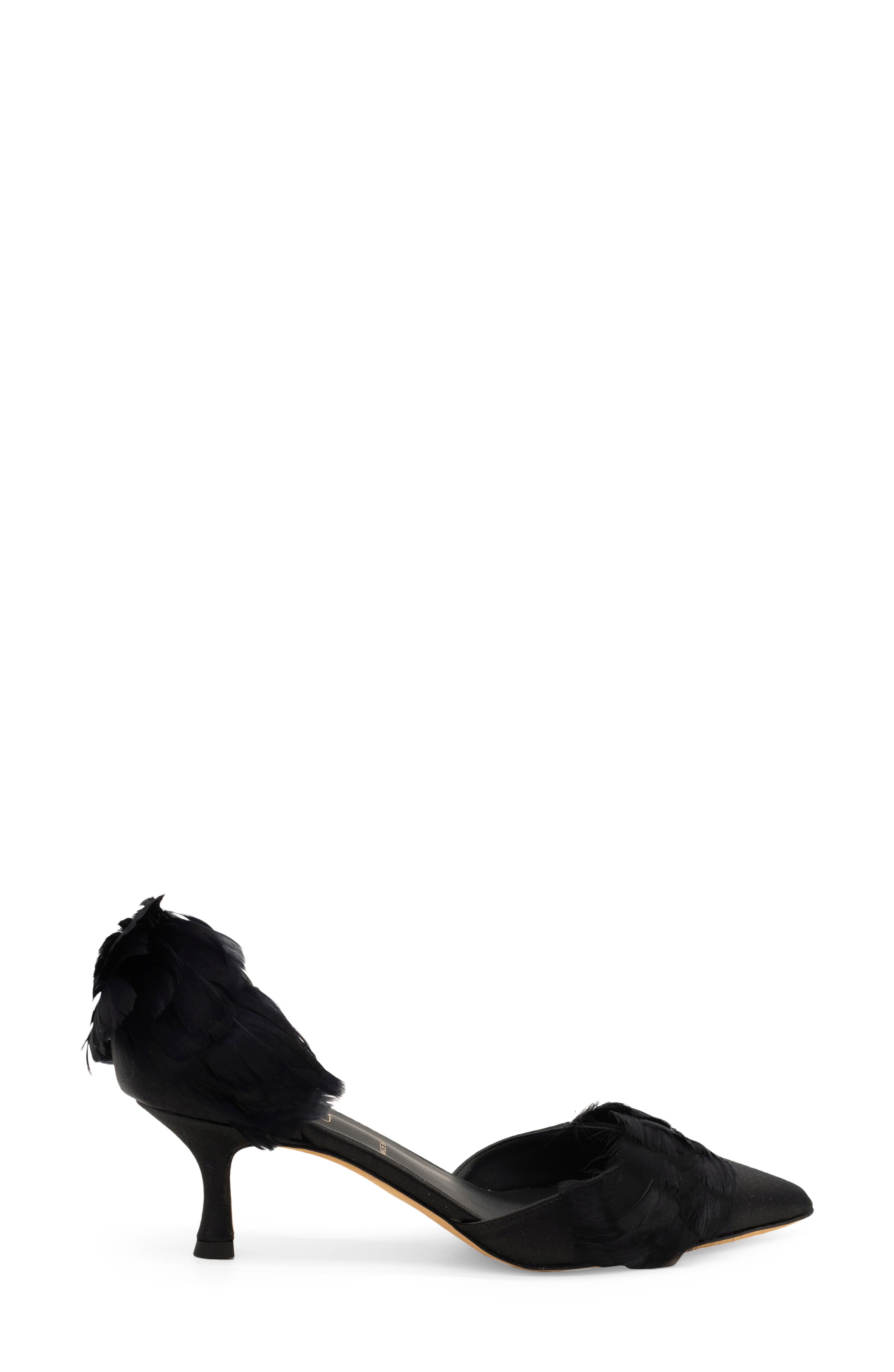 Sophia Feather Kitten Heel d'Orsay Pump, Alternate, color, BLACK