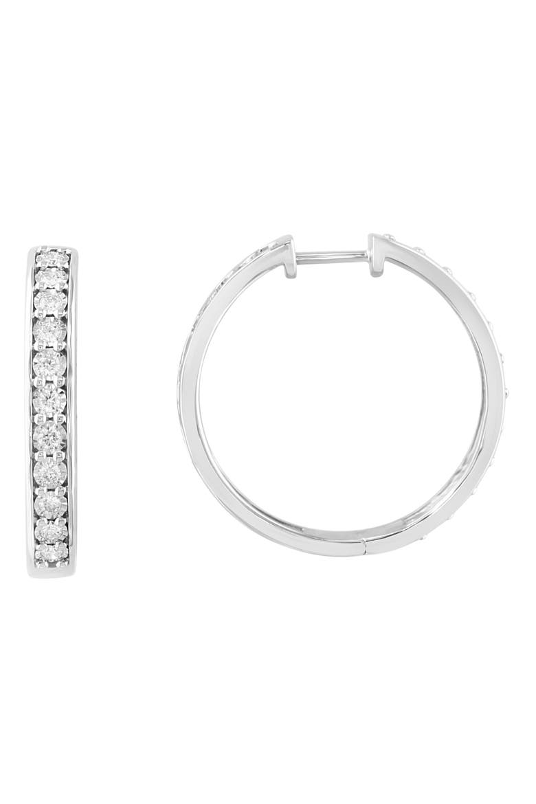 Sterling Silver Lab Grown Diamond Hoop Earrings - 0.48ct., Main, color, SILVER