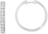 EFFY Sterling Silver Lab Grown Diamond Hoop Earrings - 0.48ct.
