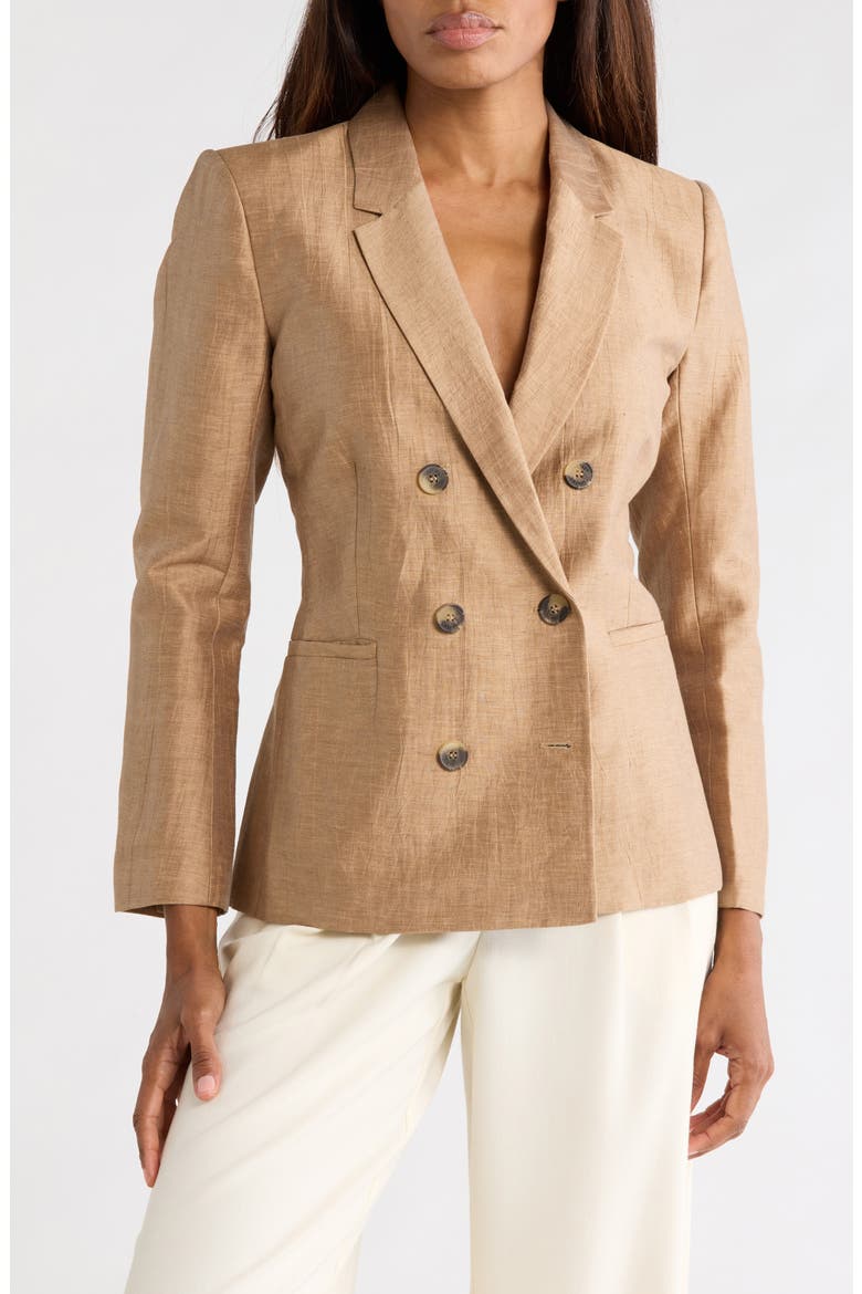 Colin Double Breasted Blazer, Main, color, LATTE
