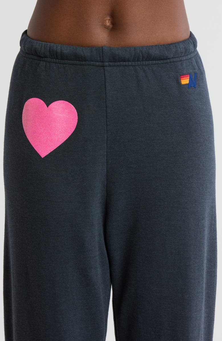Aviator Nation Glitter Heart Sweatpants, Alternate, color, 