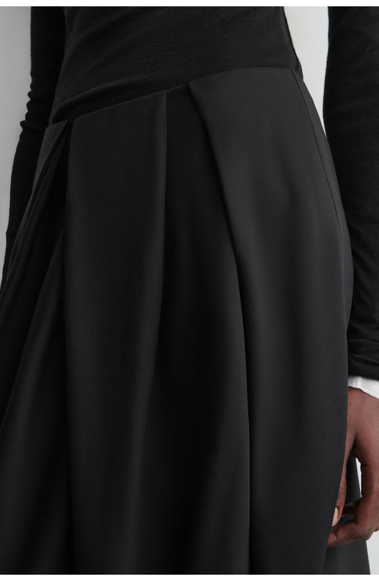 COS Pleated Wool Midi Tulip Skirt, Alternate, color, Black