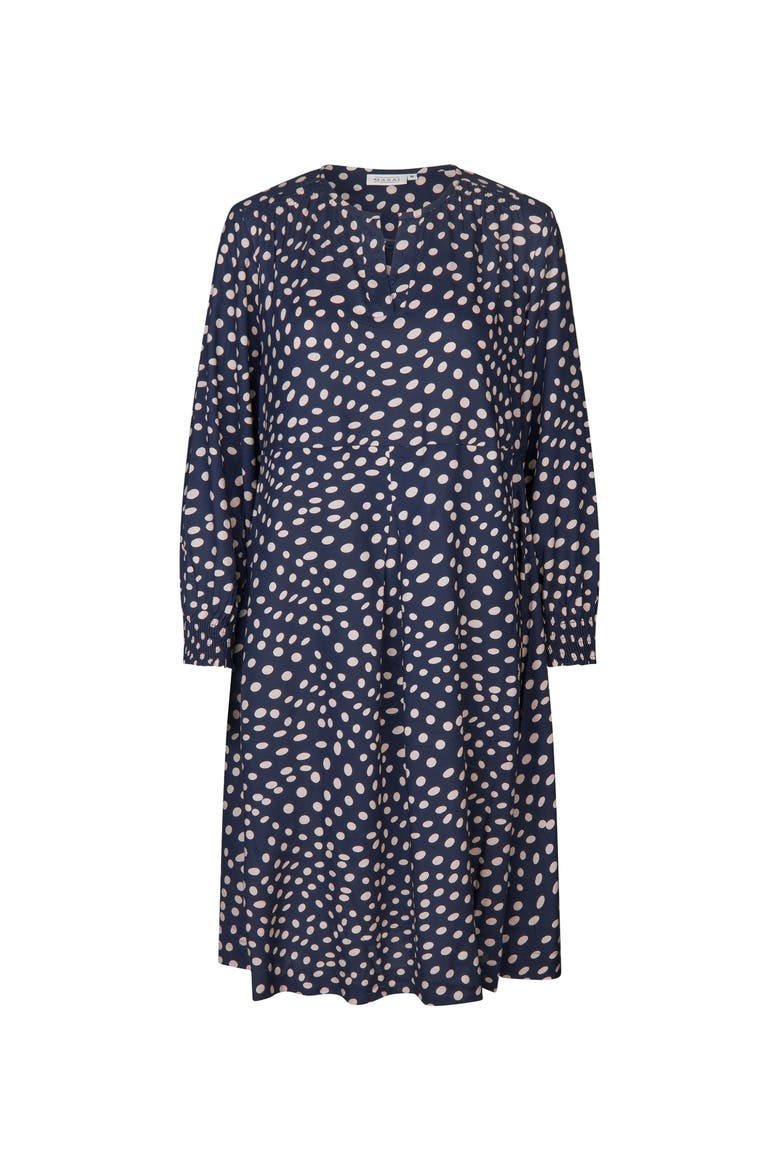 MaNexora Polka Dot Midi Dress, Alternate, color, Navy Blazer