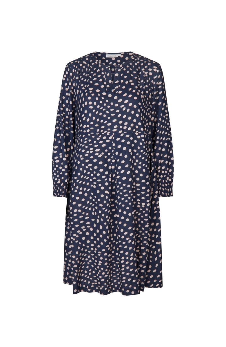 Masai Copenhagen MaNexora Polka Dot Midi Dress, Alternate, color, Navy Blazer