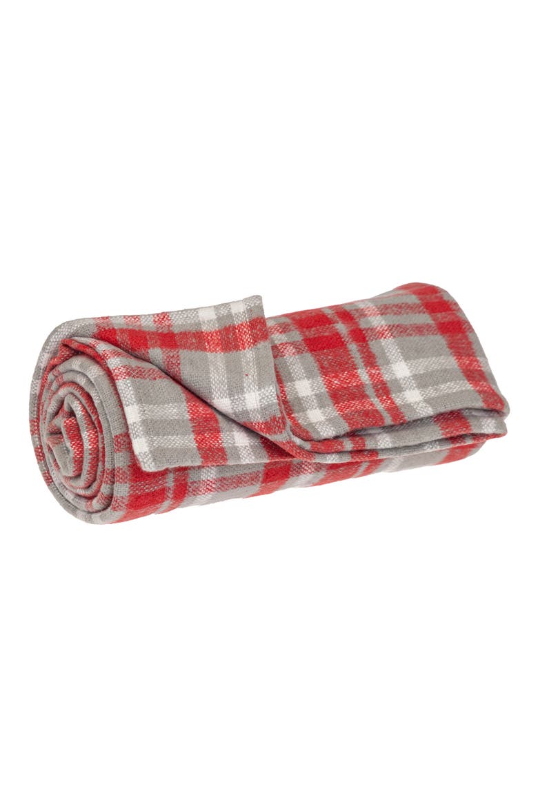 Plaid Cotton Throw Blanket, Alternate, color, RED