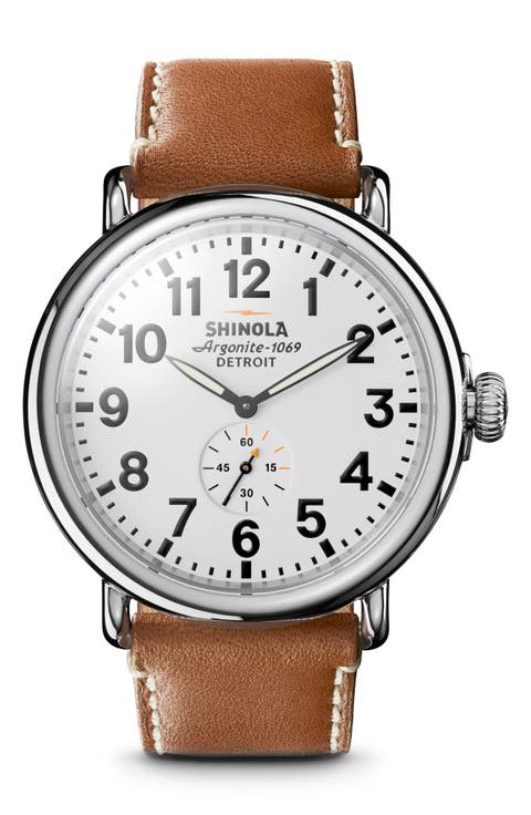The Runwell Leather Strap Watch, 47mm