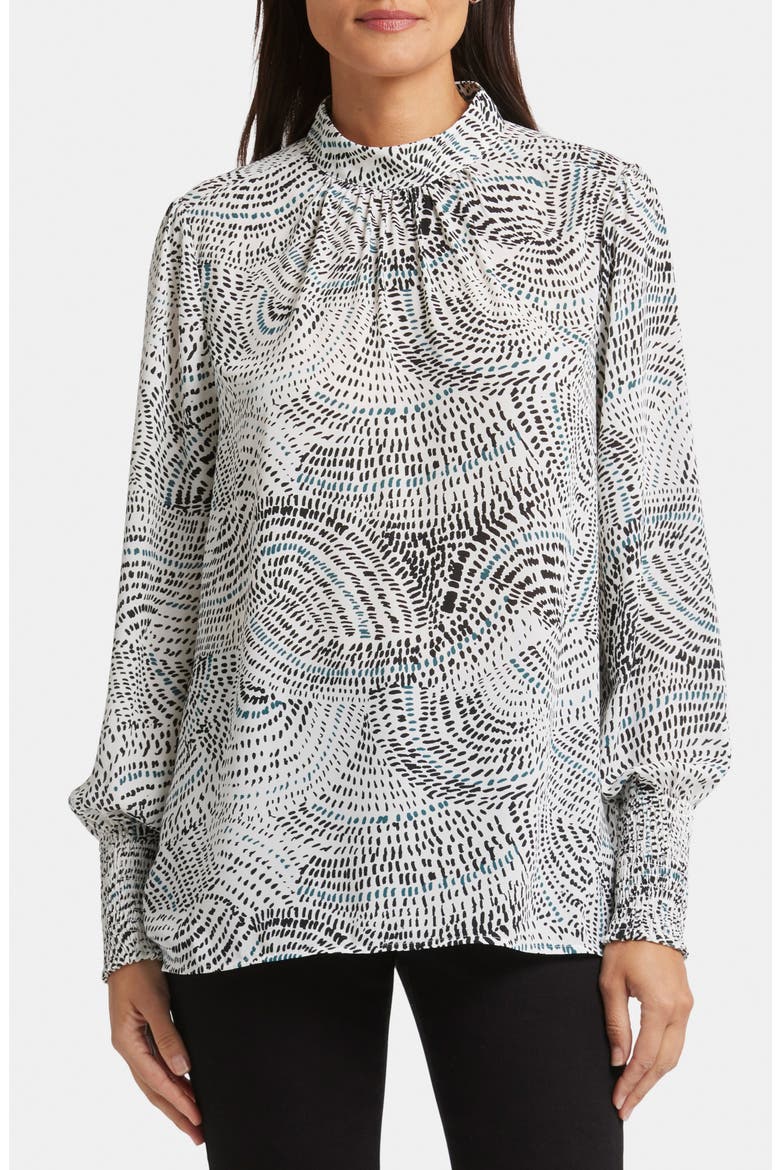 Britney Print Smocked Top, Main, color, MOUNTAIN TOP